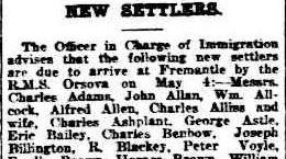 News paper announce Charles Ashplant arrival;
